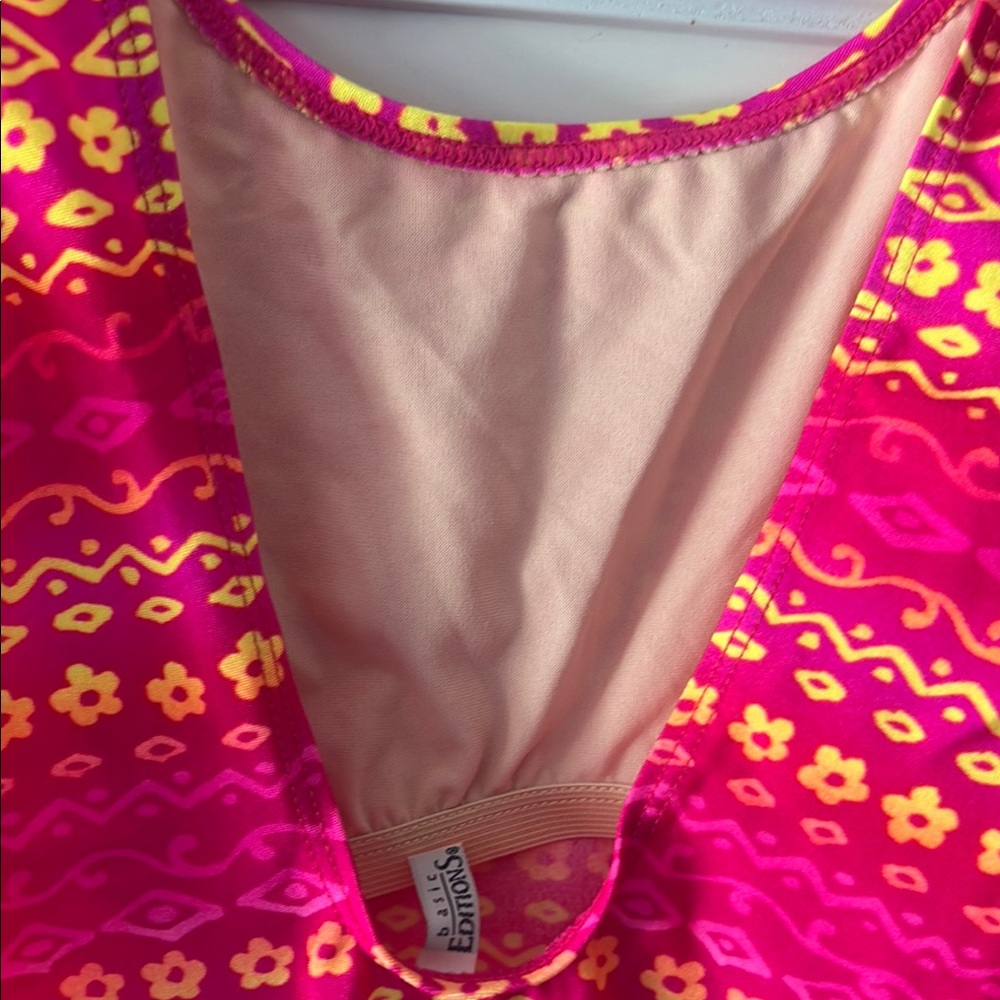 Essentials Pink and Yellow One Piece Swimsuit - Picture 7 of 8